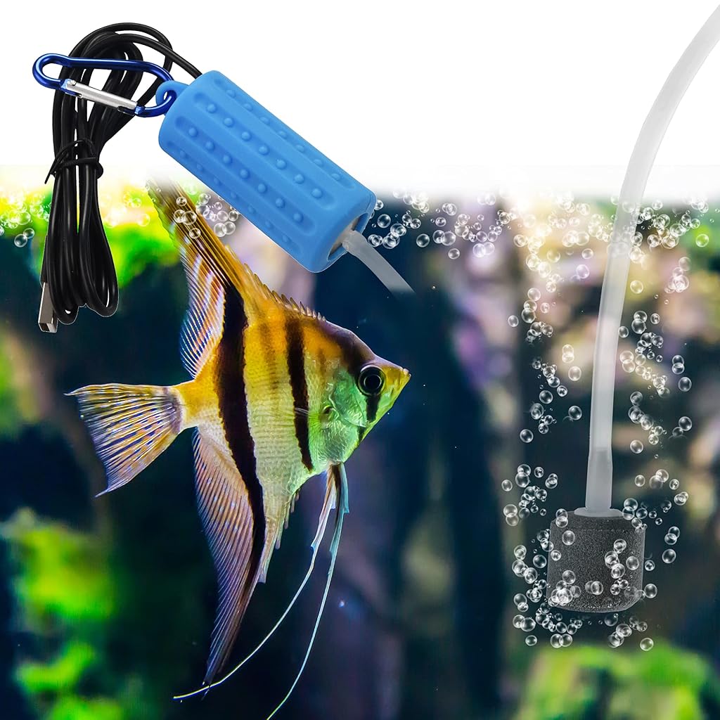 Qpets® Quietest Portable Aquarium Air Pump Air Stone and Hose Included Low Power Usage USB Pump for Small Aquarium Oxygen X 3 Qpets® Quietest Portable Aquarium Air Pump Air Stone and Hose Included Low Power Usage USB Pump for Small Aquarium Oxygen X 3